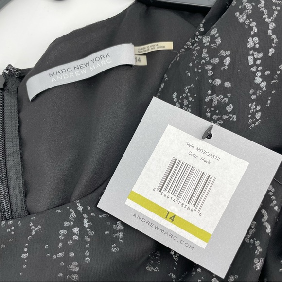 Marc New York Andrew Marc NWT Black Ruffle Dress 14 - Picture 6 of 6